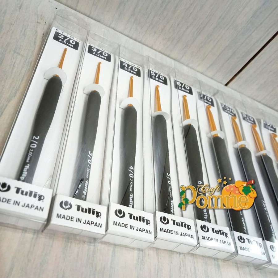 TULIP ETIMO GREY GOLD (satuan) PREMIUM CROCHET HOOK MADE IN JAPAN / Jarum Rajut Hakpen Tulip Etimo Abu / Crochet Hook Tulip Grey