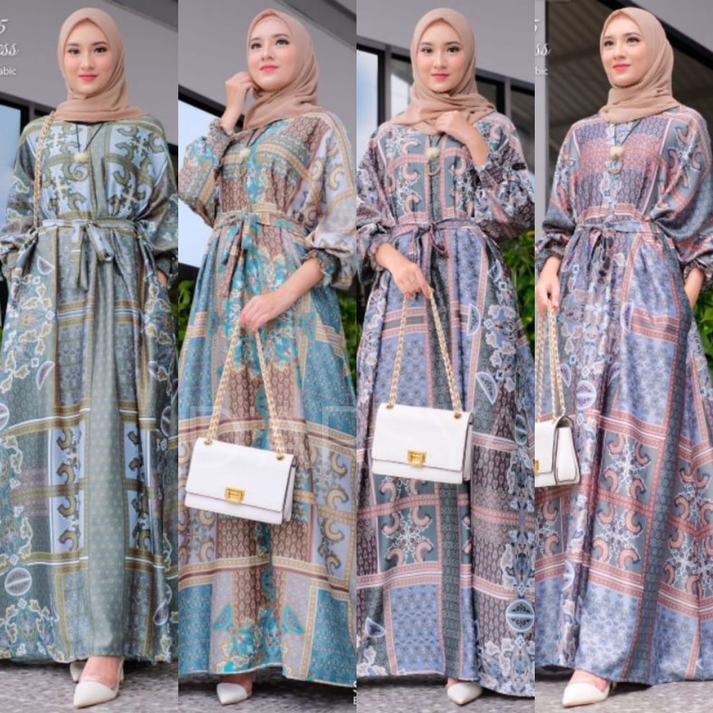 (COD) Fahion Terbaru Daisy Dress Maxi Jumbo Dior Silk Import Arabic Bigsize Busui Friendly Ori By Sh