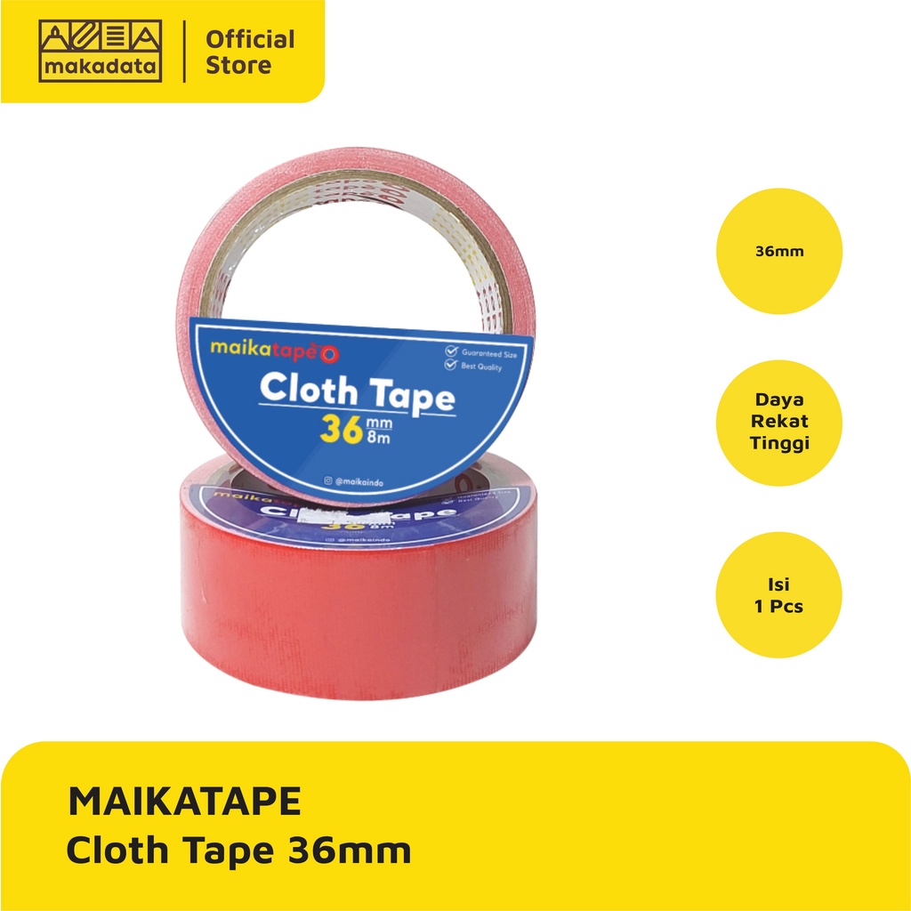 

LAKBAN LINEN / CLOTH TAPE MERAH MAIKATAPE 36MM MURAH