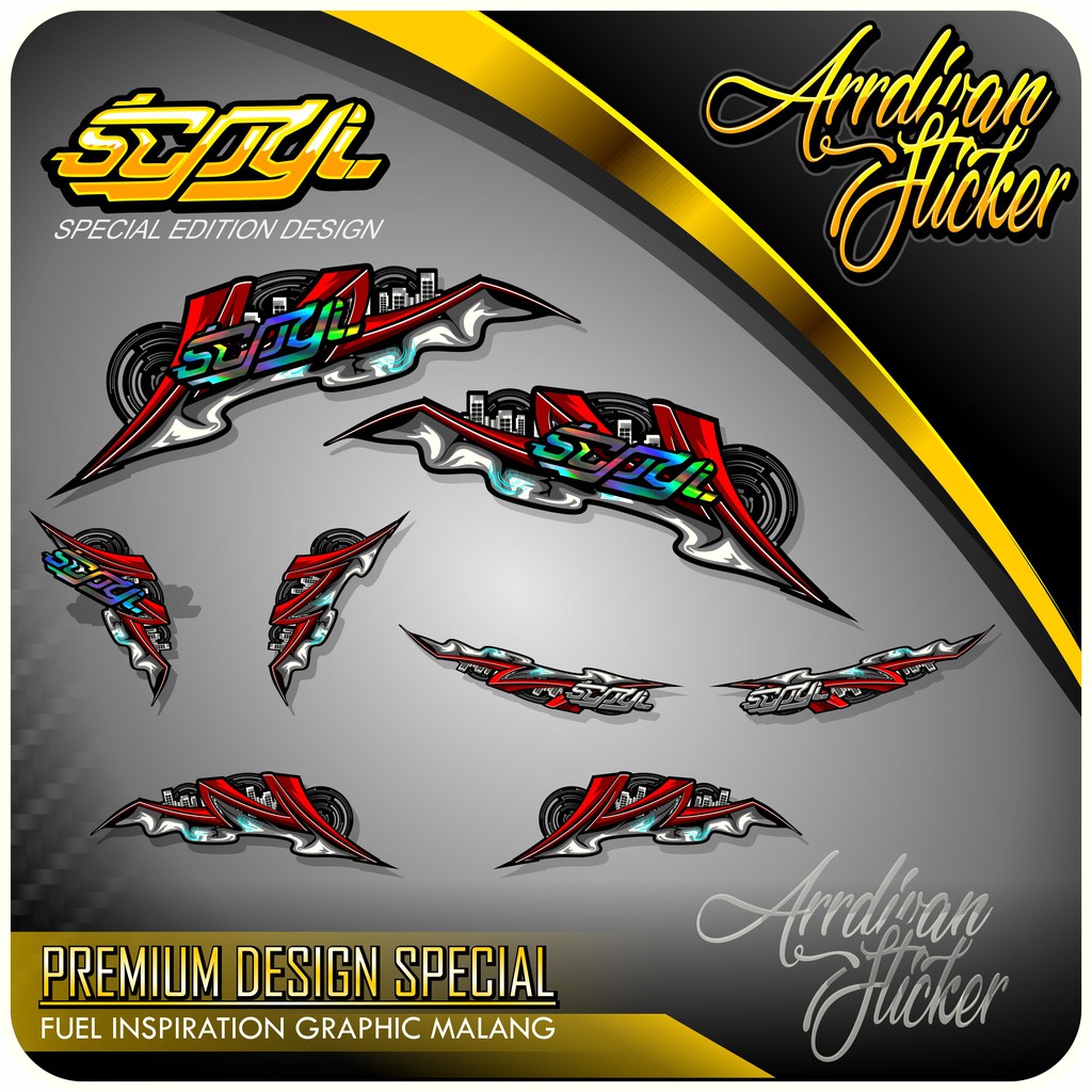 STRIPING SCOOPY CUTTING HOLOGRAM / STRIPING SCOOPY THAILOOK / TULISAN SCOOPY HOLOGRAM