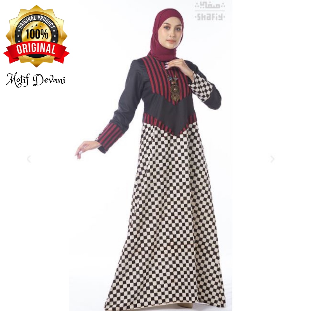 Devani Gamis Batik Shafiy Original Modern Etnik Jumbo Kombinasi Polos Tenun Terbaru Dress Busana Muslim Wanita Big Size Dewasa Kekinian Cantik Kondangan Muslim XL XL