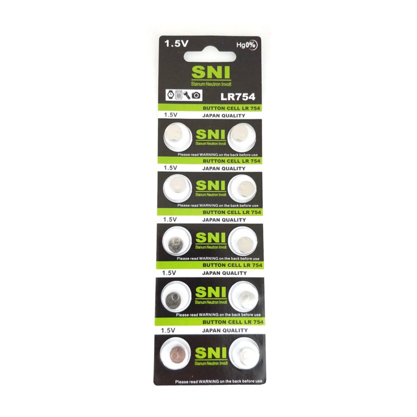 Baterai SNI LR754 Original Battery LR 750 393 AG5 10pcs