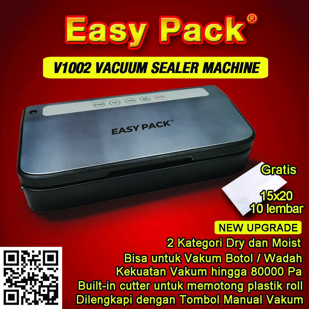 Mesin Vakum Makanan Vacuum Sealer EASY PACK V1002 Automatis Manual Plastik Alat Vakum Vacum Seal