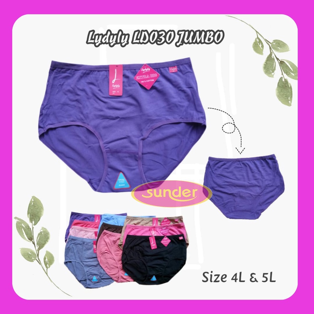 Isi 3 Celana Dalam Jumbo Katun Lydyly 030 XXXL XXXXL, Cd Big Size 5L 4L Wanita gemuk katun Adem