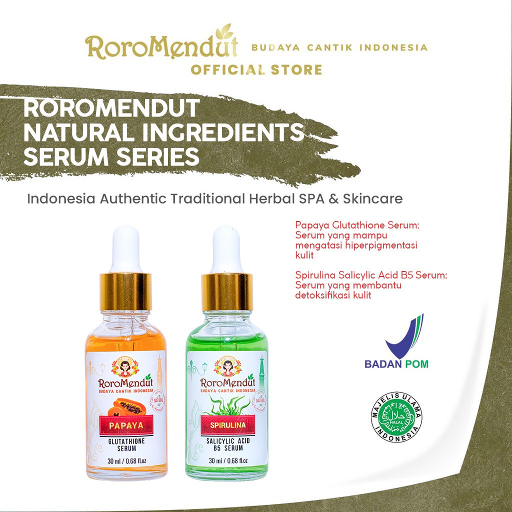 Serum Wajah Original Natural Roro Mendut Glowing Bpom Murah Penghilang / Bekas Jerawat Pria Wanita