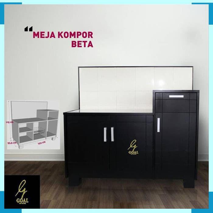 Lemari Dapur Meja Kompor Kayu Meja Kompur Minimalis Lemari Piring Rak Piring Shopee Indonesia