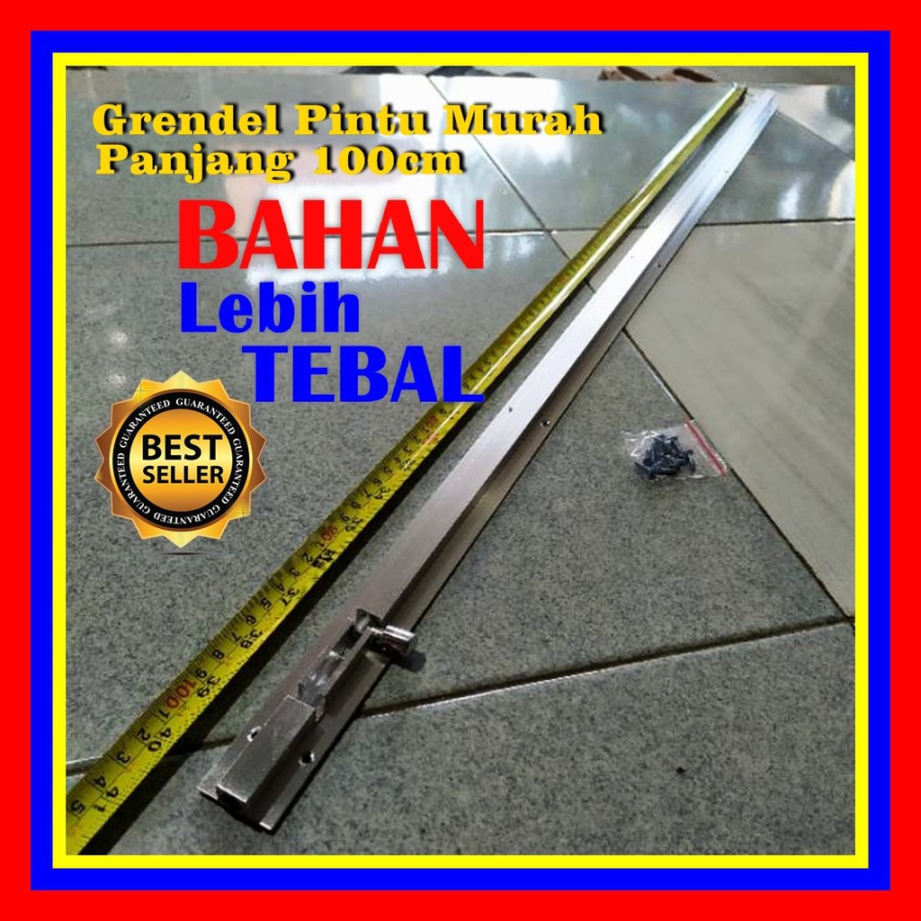 TERLARIS Grendel Pintu Rumah Panjang 40inch Atau 1 Meter Dof Grendel Kotak Alumunium
