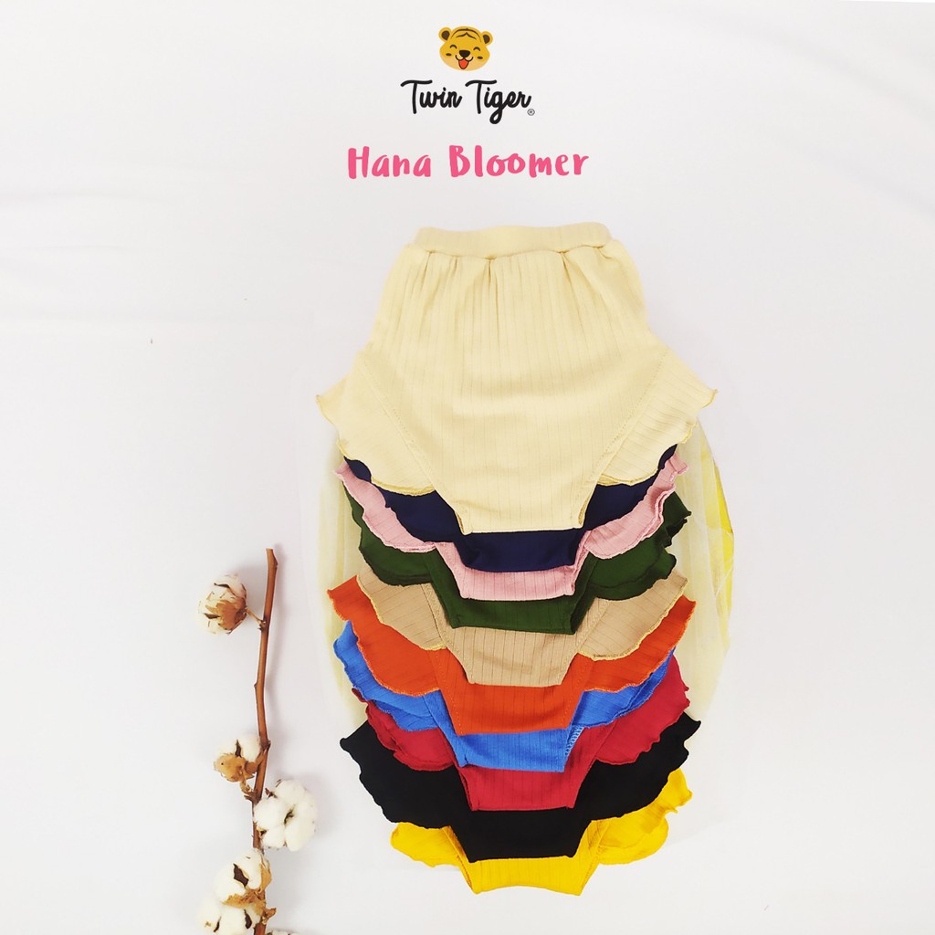 TWIN TIGER Hana Rib Bloomer Celana Rib Bloomer EXTRA SOFT - Celana Anak Perempuan Celana Pop 6m-2 T