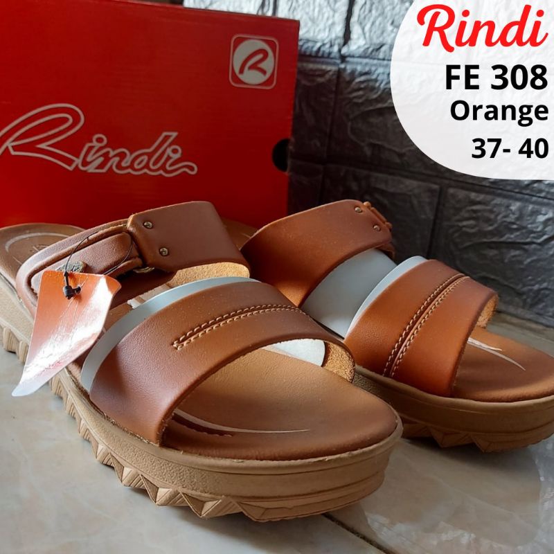 SANDAL RINDI FE 308 - SANDAL SELOP WANITA WEDGES - SANDAL JINJIT WEDGES