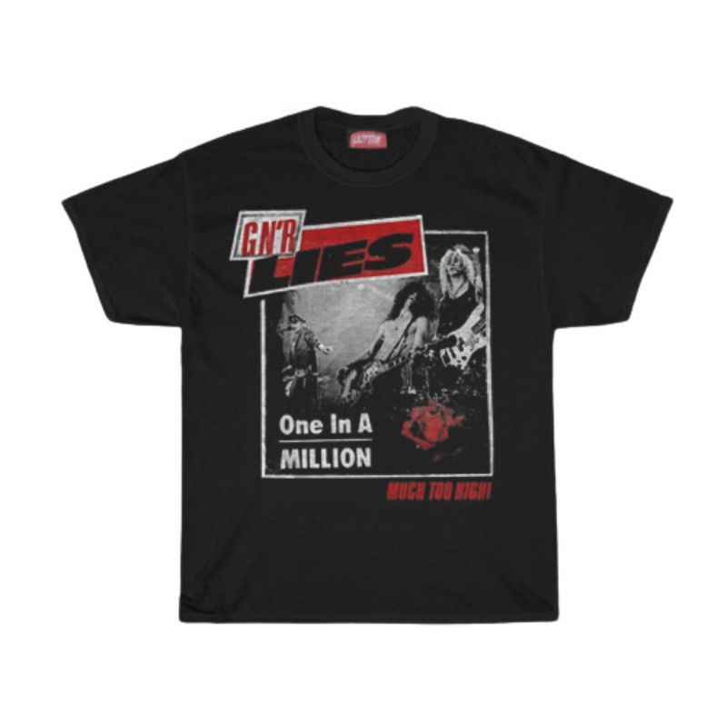 KAOS / T SHIRT / GNR / KAOS BAND GNR LIES ONE IN A MILLION