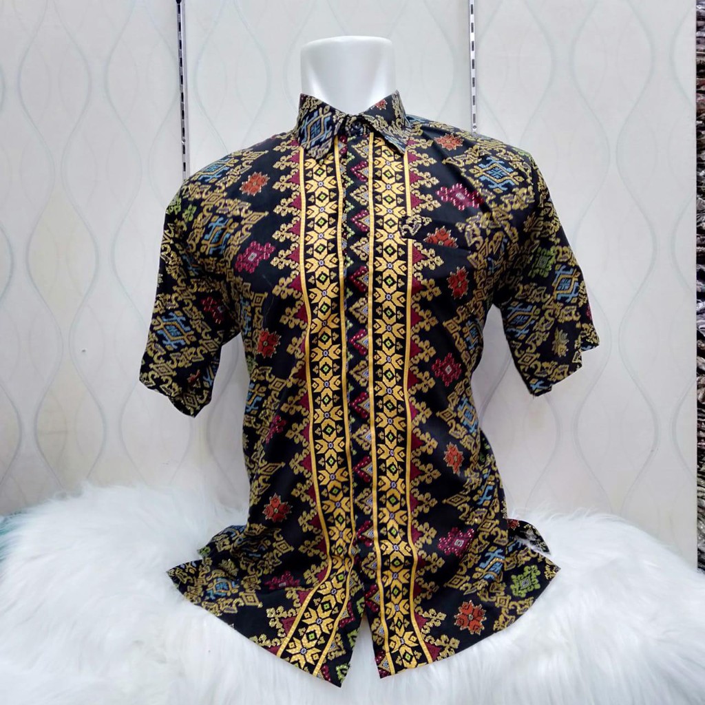 Atasan Kemeja Batik Pria Tulip Black Dan Lainnya