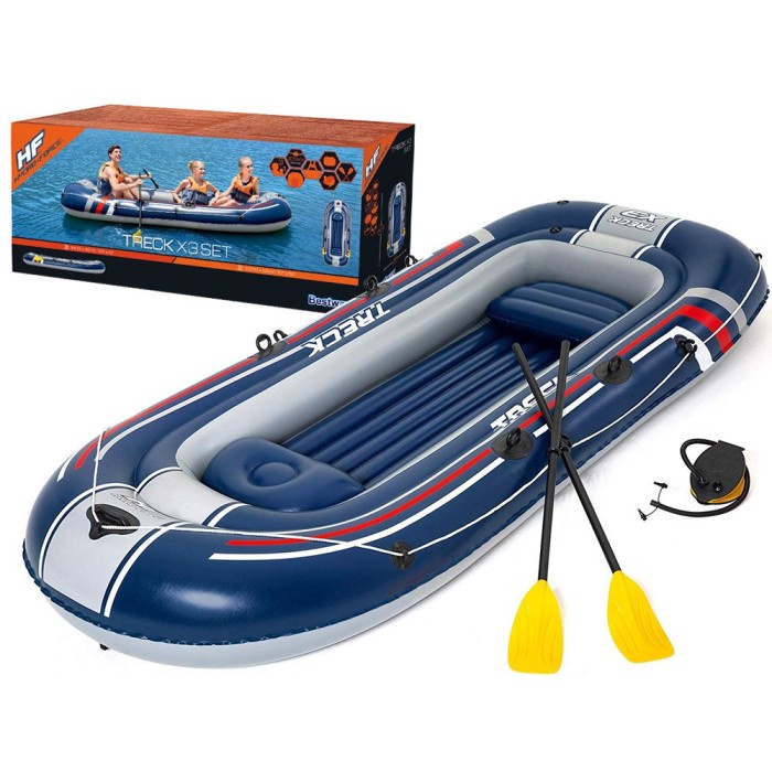 Bestway 61068 Hydro Force Raft Treck X2 Set Perahu Karet 3 Orang Sni #Dragonball_88