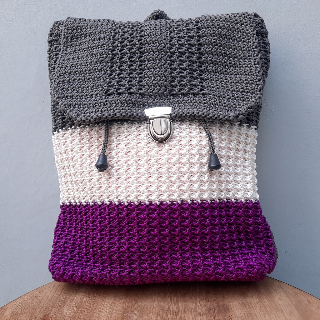 Tas Ransel Rajut Blaster - SenjabyAtsa-Abu Ungu
