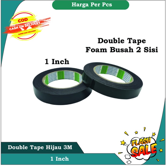 

Double Tape Lakban Perekat Lakban Busa Double Tape Foam Hijau 1 Inch Nippon Tape Solasi Isolasi