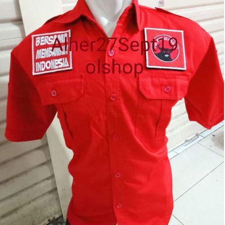 terbaru Kemeja partai PDI baju partai PDI seragam partai PDI kemeja PDIP baju PDIP kemeja partai PDI