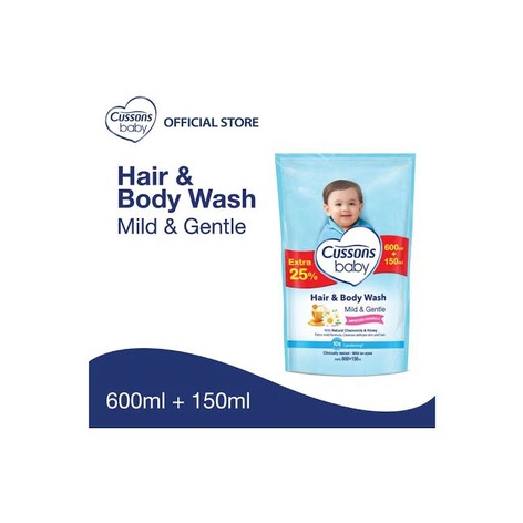 Cussons Baby Hair and Body Wash Mild And Gentle Refill 600+150 ml