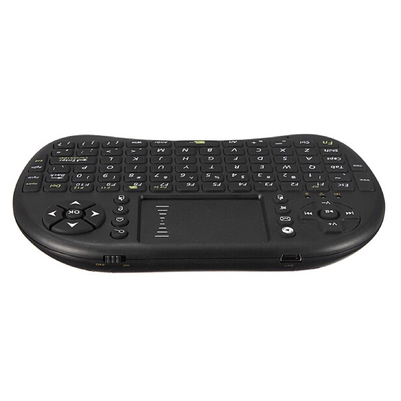 Taffware Mini Keyboard Wireless 2.4GHz dengan Touch Pad &amp; Fungsi Mouse - i8 - Black