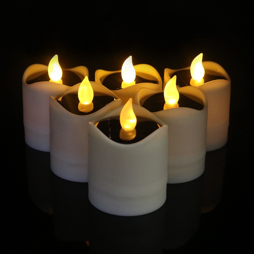 Lampu Lilin LED Tenaga Surya Tahan Air Ukuran 5.8x7.5cm Untuk Dekorasi Pesta