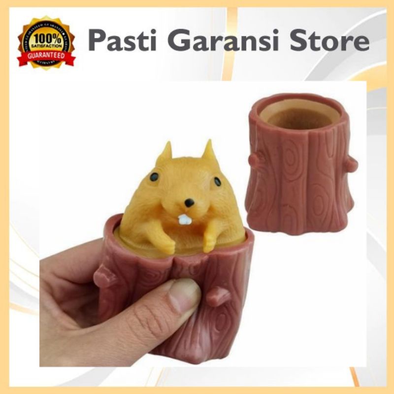 Mainan Squishy Tupai – AC 41 -  Mainan penghilang stress dan gelisah pop it lucu anak dan dewasa Squ