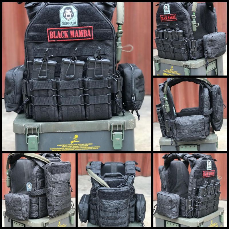 Rompi Tempur Body Vest TNI Polri DURHAIM ORIGINAL dengan Pelepas cepat atau Quick Release