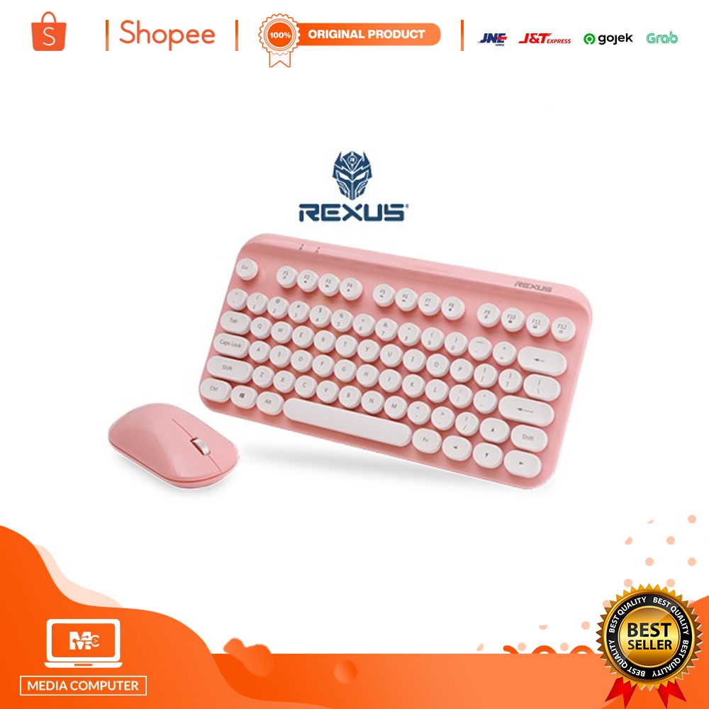 Keyboard Mouse REXUS Wireless KM9 Pink