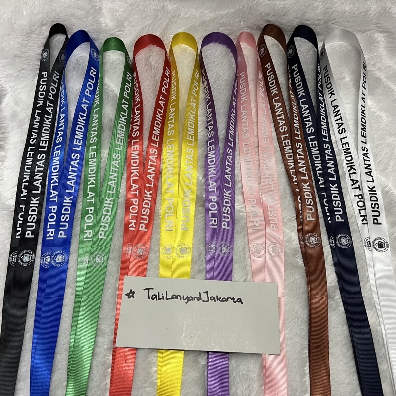 

Sablon Tali Nilon Lanyard 2CM x 90CM Kait dan Stopper Sablon 1Sisi