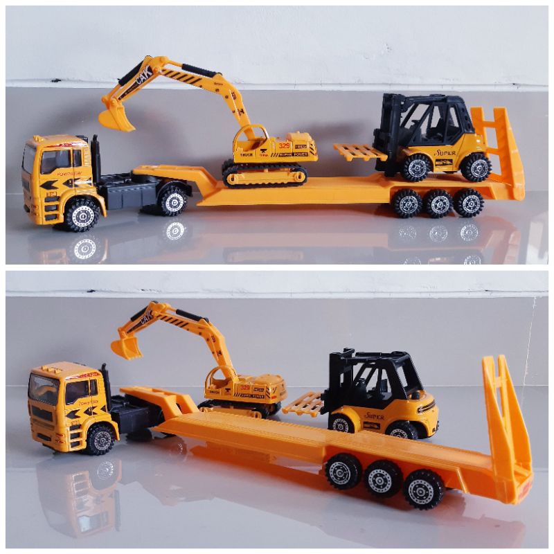 Diecast Set Contruction Alloy Mainan Miniatur Truck Buldozer Traktor