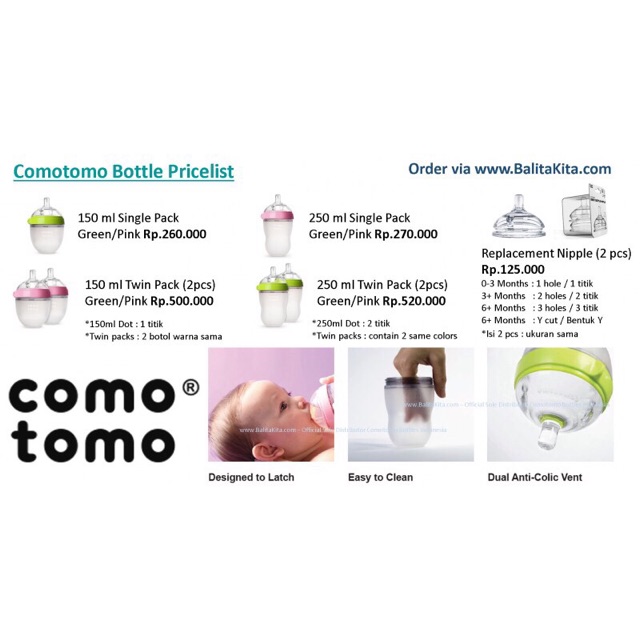 COMOTOMO GREEN 250ML TWIN PACK BOTTLE - botol susu bayi | botol comotomo | dot bayi