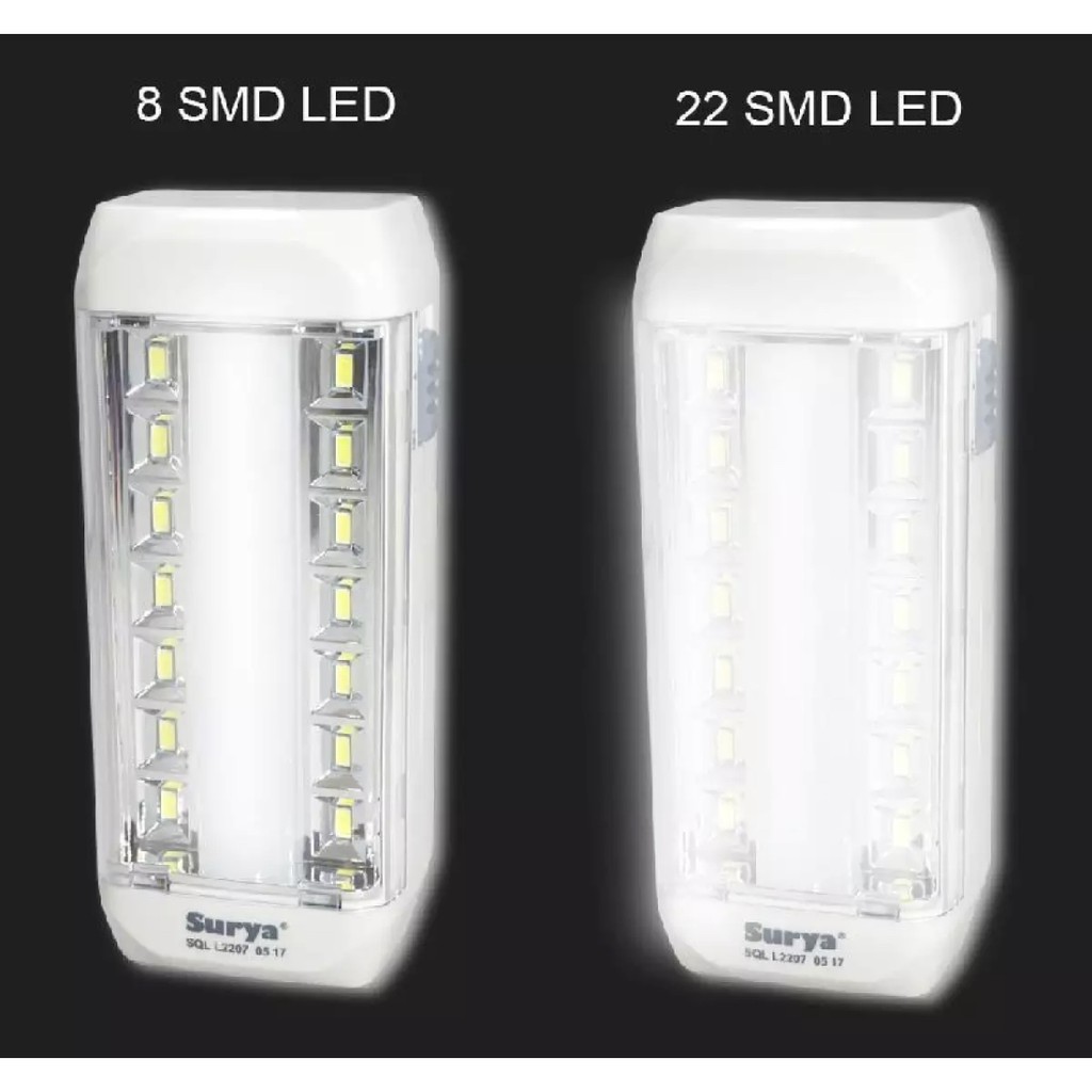 Lampu Emergency SURYA SQL L2207 LED Portable Senter Rechargeable Charger Cas Darurat Emergensi Lamp