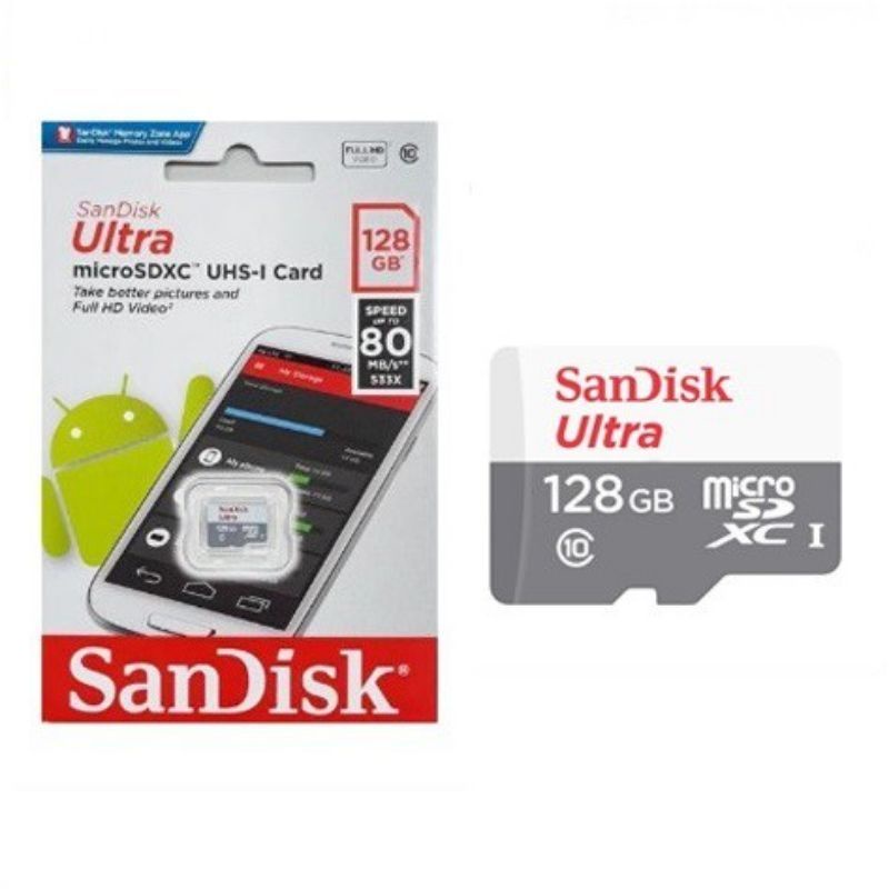 Memori Card Sandisk Ultra 128GB 100mb/s Class 10 Non Adapter Kartu Memori MicroSD