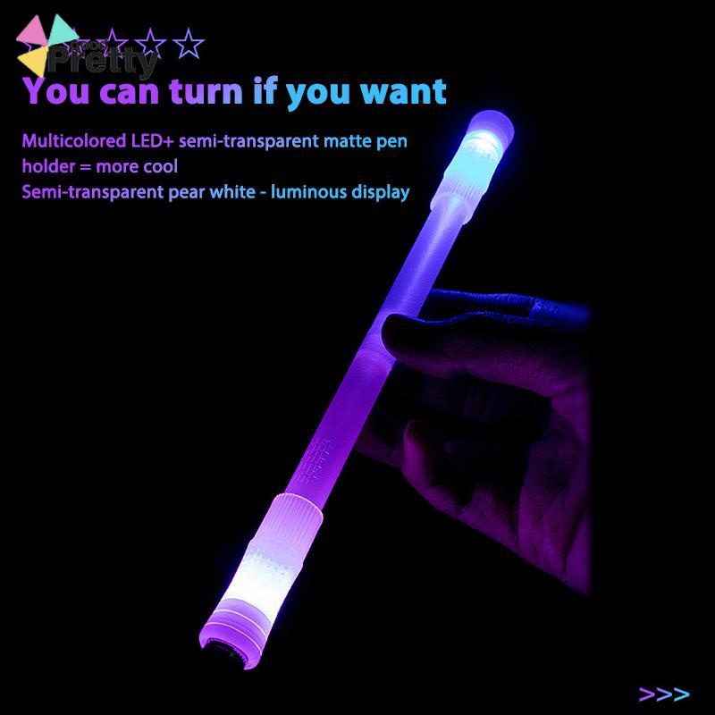 LED Spinning pen pulpen Pena putar plastik balance Berputar Bercahaya Dekompresi Pena Lampu Pernapasan Keren