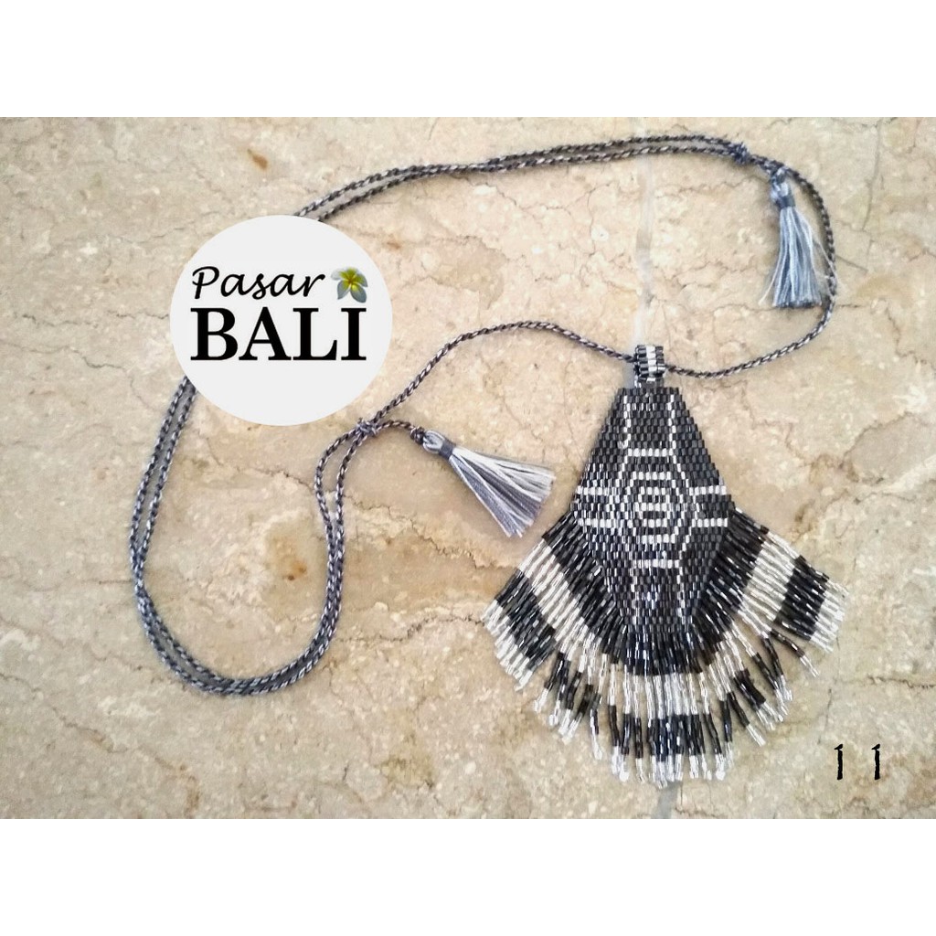 Kalung Bali Etnik - Payet Jepang SegiEnam