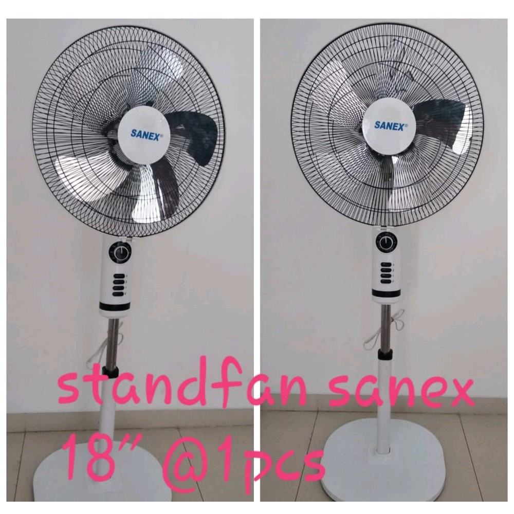 terlaris produk  Sanex Stand Fan 18 Inch FS 1899 Baling Baling 5 Daun Plat Stainlessbarang ready