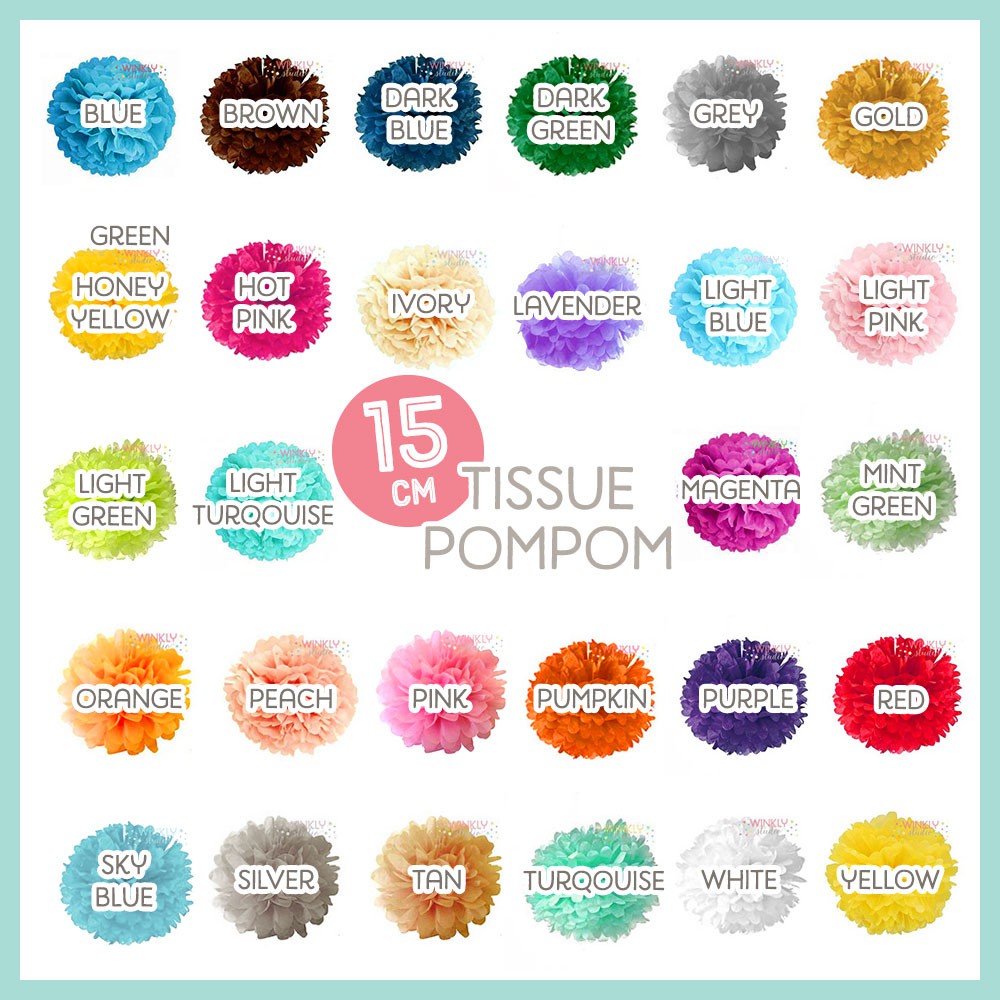 

15cm Paper Pompom / Pom Kertas Tissue 6inch