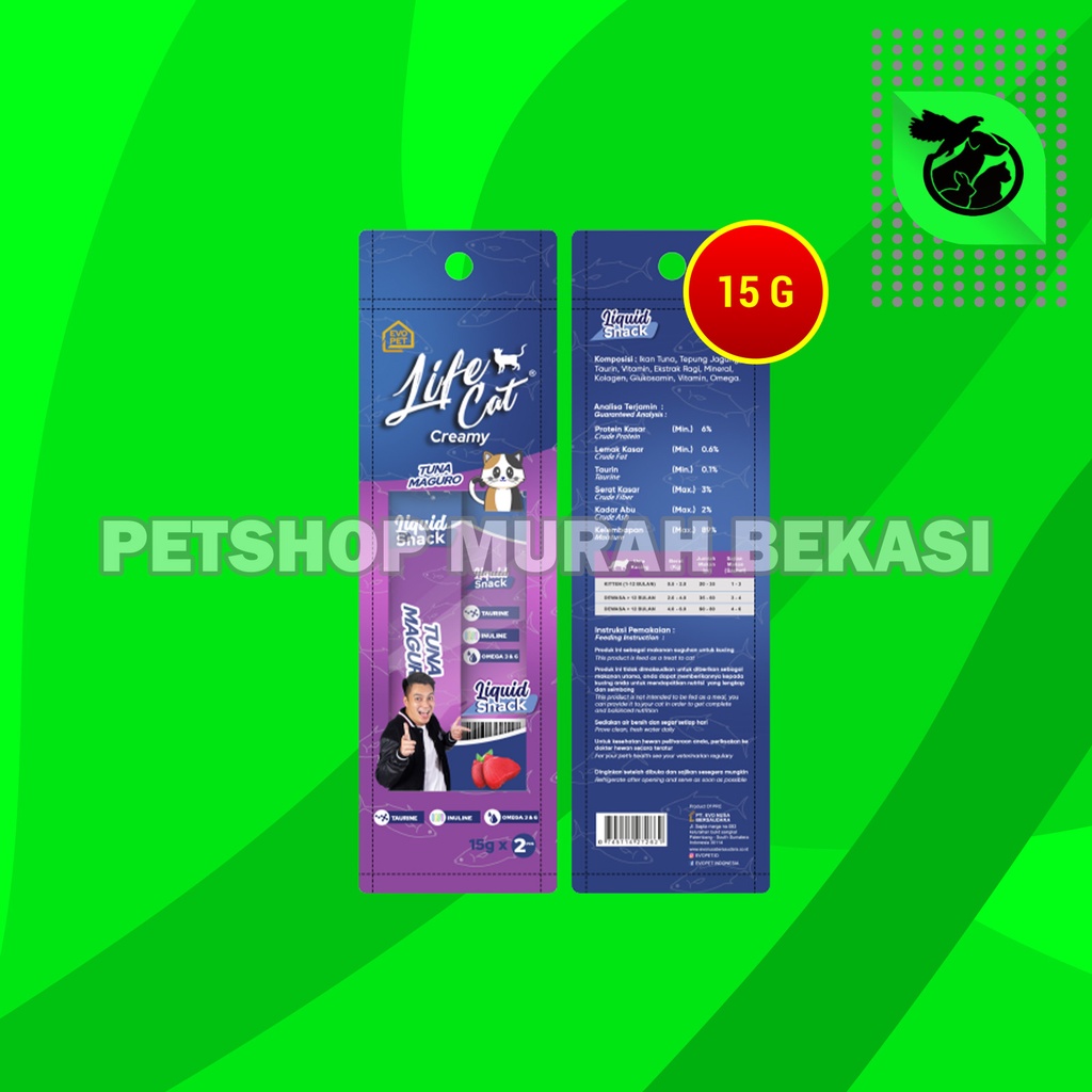 Life Cat Creamy Snack Cemilan Kucing Liquid 15 Gram