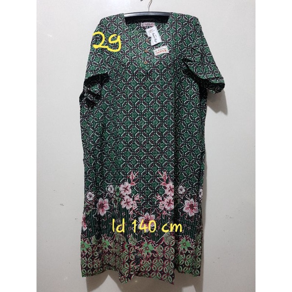 YULI - Daster kencana ungu  L5 JUMBO LD 135-150 CM PB 107 CM BATIK KU LEBEL PUTIH(KUP)-No 29