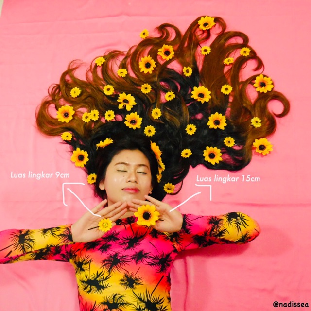 nadiSSE Jepit Rambut Anak Bunga Cantik/ Jepitan Bunga Matahari/ Aksesoris Jepit Rambut