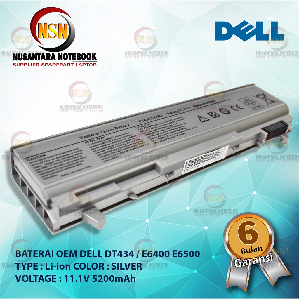 Baterai Dell Latitude E6400, E6410, E6500, E6510, E8400 - Oem