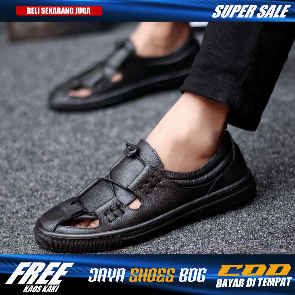 MORA Sepatu Kasual Slip On Pria Trendy Kulit Asli Semi Formal Sepatu Kerja Kantor Resmi Original Branded Anti Slip