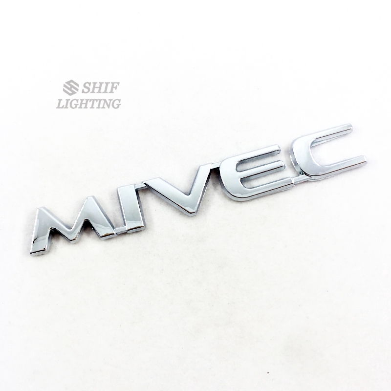 1x ABS Chrome MIVEC Logo Huruf Mobil Auto Side Rear Trunk Emblem Stiker Badge Decal Untuk MITSUBISHI