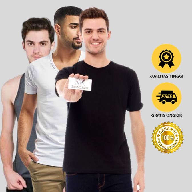 Kaos Oblong Pria Putih Polos / KAOS DALAM PRIA Dewasa