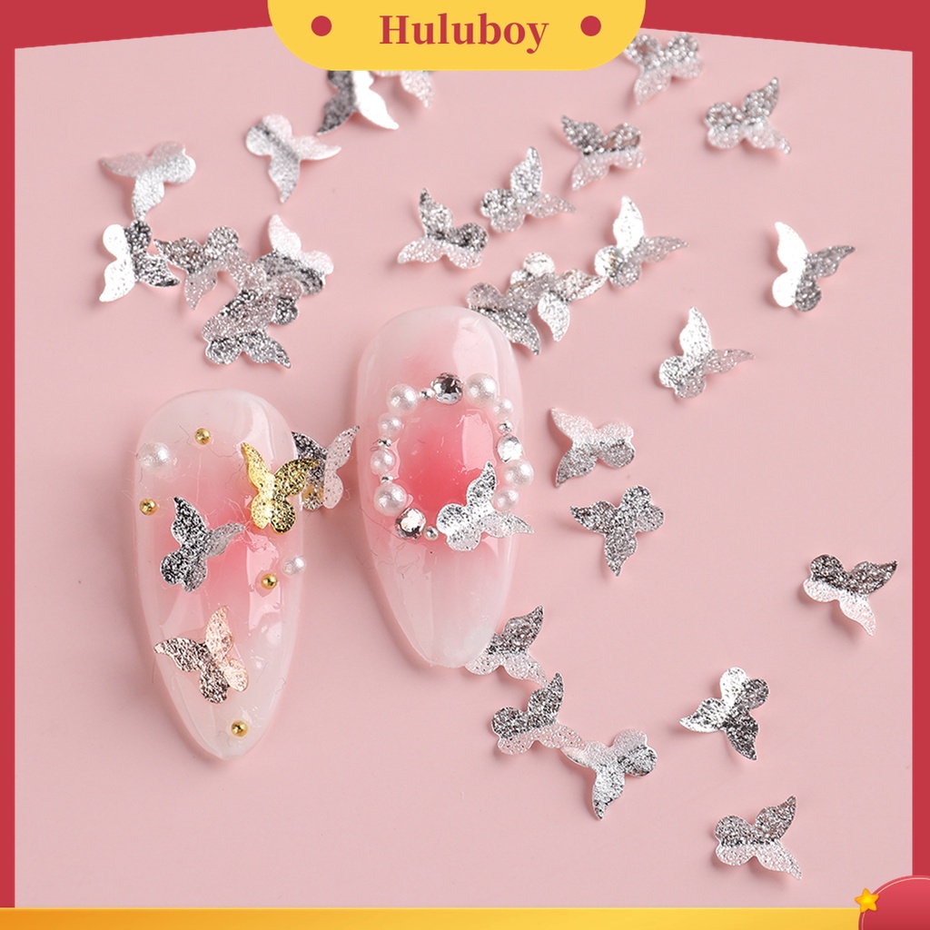 Huluboy Huluboy♡ Butterfly Ornamen Kupu-Kupu Bahan Metal Untuk Dekorasi Kuku