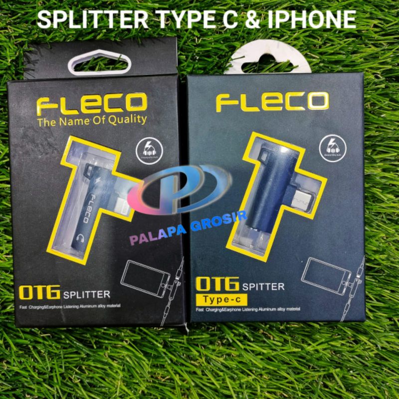 SPLITTER TYPE C OTG Sambungan Jack Audio 3.5 Type C Splitter [FLECO]