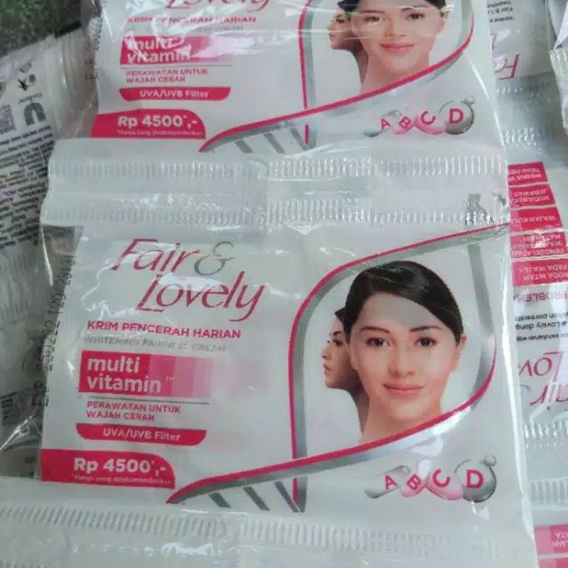 FAIR LOVELY SACHET ECER KRIM PENCERAH HARIAN ABCD