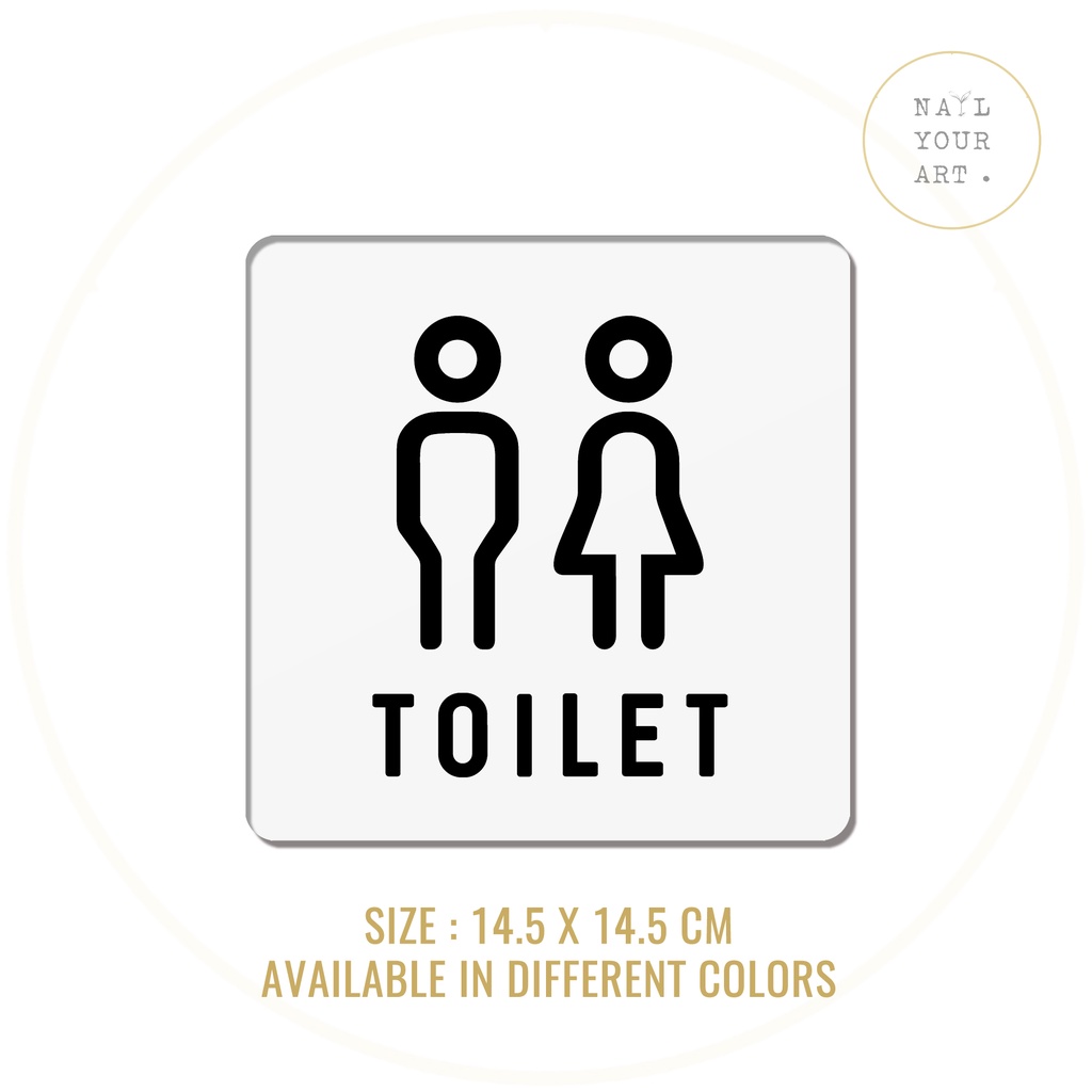 Sign Akrilik Double Tape - T06 TOILET 14.5 X 14.5CM