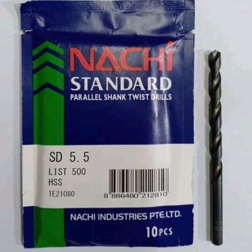 Mata bor Besi Nachi Eceran ukuran  3mm 4mm 4.5mm 5.5mm 6mm 7mm 8mm 10mm twist drill hss Original HARGA PER 1 PCS