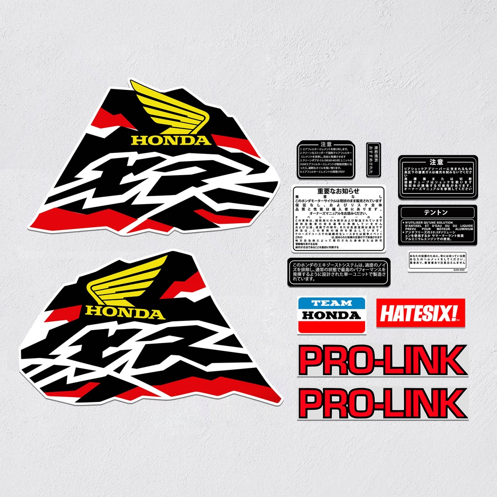 Sticker Stiker Decal Honda Baja XR 1998 Hatesix