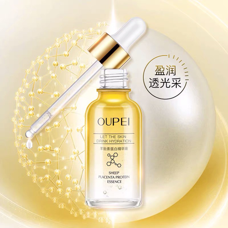 OUPEI SERUM SHEEP PLACENTA PROTEIN ESSENCE 30ML EYE ESSENCE WAJAH GLOWING EMAS HYALURONIC Collagen A