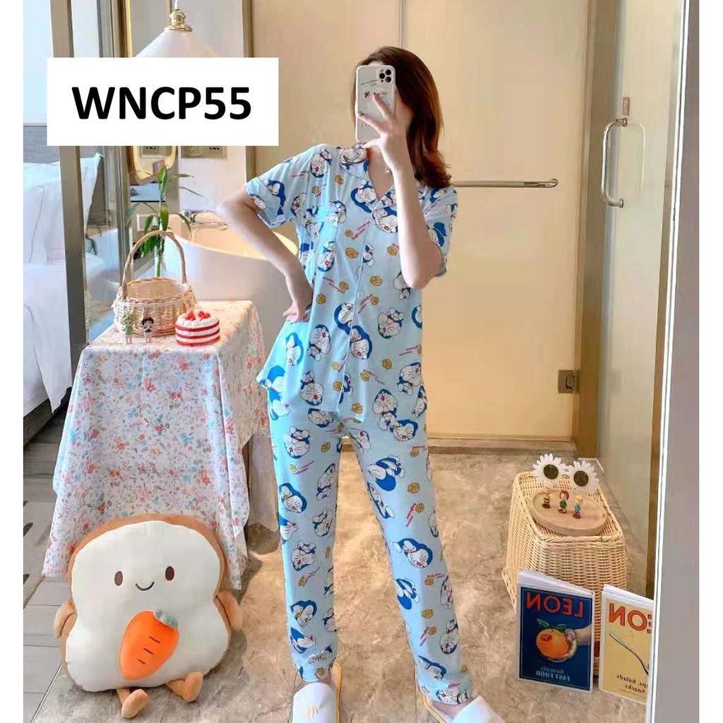 Piyama Wanita Baju Tidur Wanita Lengan Pendek Celana Panjang Doraemon - WNCP53 - WNCP54 - WNCP55