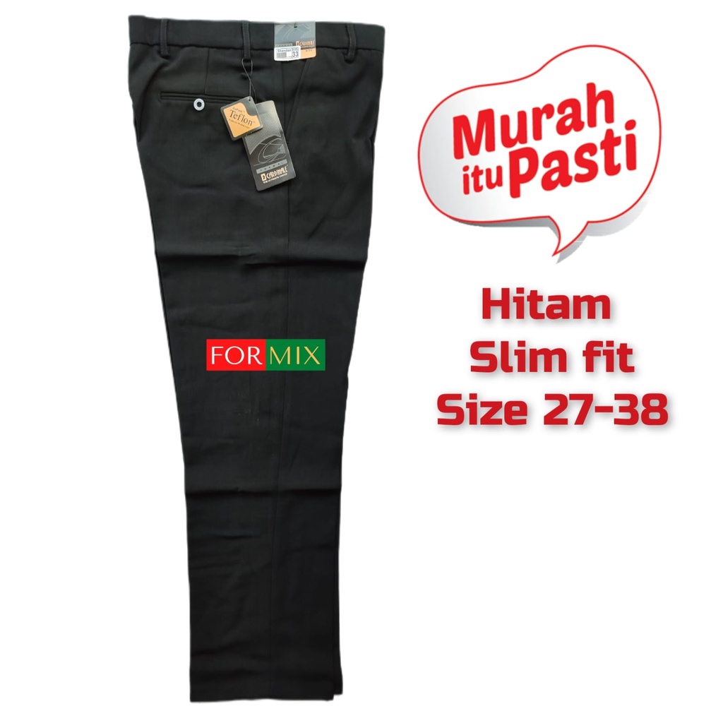 Celana Formal Cardinal Seri Hitam Pria Slim Fit